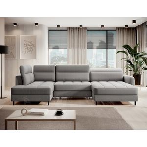 Coltar extensibil dreapta 4 locuri ELTAP, RT-03MAN, Berrto, 306x165x100 cm, lemn/poliester, gri inchis imagine