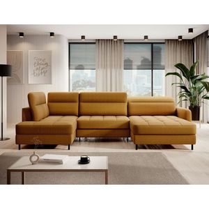 Coltar extensibil dreapta 4 locuri ELTAP, RT-45MAN, Berrto, 306x165x100 cm, lemn/poliester, mustar imagine