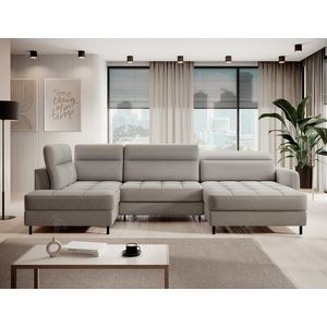 Coltar extensibil dreapta 4 locuri ELTAP, RT-03RAQ, Berrto, 306x165x100 cm, lemn/poliester, gri imagine