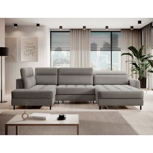 Coltar extensibil dreapta 4 locuri ELTAP, RT-04RAQ, Berrto, 306x165x100 cm, lemn/poliester, gri inchis imagine