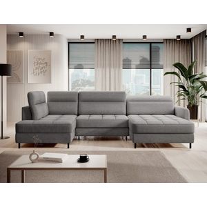 Coltar extensibil dreapta 4 locuri ELTAP, RT-03TOS, Berrto, 306x165x100 cm, lemn/poliester, gri inchis imagine
