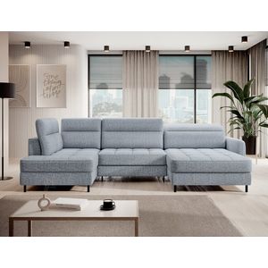 Coltar extensibil dreapta 4 locuri ELTAP, RT-100AUB, Berrto, 306x165x100 cm, lemn/poliester, albastru deschis imagine