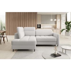 Coltar extensibil stanga 3 locuri ELTAP, LT-01ROY, Barea, 208x160x100 cm, lemn/poliester, alb imagine