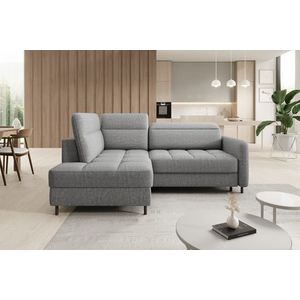 Coltar extensibil stanga 3 locuri ELTAP, LT-03MAN, Barea, 208x160x100 cm, lemn/poliester, gri imagine