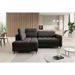 Coltar extensibil stanga 3 locuri ELTAP, LT-05RAQ, Barea, 208x160x100 cm, lemn/poliester, gri inchis imagine