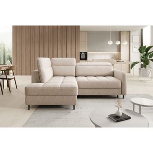 Coltar extensibil stanga 3 locuri ELTAP, LT-18RAQ, Barea, 208x160x100 cm, lemn/poliester, bej imagine