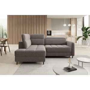 Coltar extensibil stanga 3 locuri ELTAP, LT-20AS, Barea, 208x160x100 cm, lemn/poliester, maro deschis imagine
