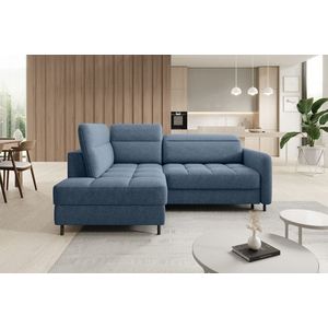 Coltar extensibil stanga 3 locuri ELTAP, LT-40RAQ, Barea, 208x160x100 cm, lemn/poliester, albastru imagine