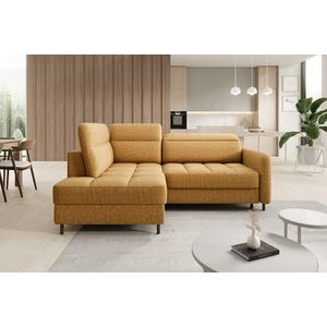 Coltar extensibil stanga 3 locuri ELTAP, LT-45MAN, Barea, 208x160x100 cm, lemn/poliester, mustar imagine