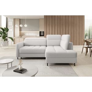 Coltar extensibil dreapta 3 locuri ELTAP, RT-01ROY, Barea, 208x160x100 cm, lemn/poliester, alb imagine