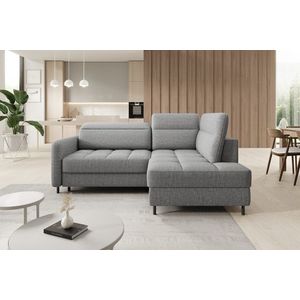 Coltar extensibil dreapta 3 locuri ELTAP, RT-03MAN, Barea, 208x160x100 cm, lemn/poliester, gri imagine