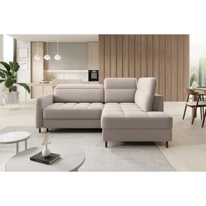 Coltar extensibil dreapta 3 locuri ELTAP, RT-18SO, Barea, 208x160x100 cm, lemn/poliester, bej imagine