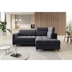 Coltar extensibil dreapta 3 locuri ELTAP, RT-05AS, Barea, 208x160x100 cm, lemn/poliester, gri inchis imagine