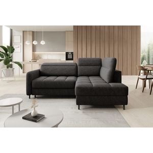 Coltar extensibil dreapta 3 locuri ELTAP, RT-05RAQ, Barea, 208x160x100 cm, lemn/poliester, gri inchis imagine