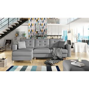 Coltar extensibil reversibil 3 locuri ELTAP, AsgL-04, Asgard, 248x162x93 cm, lemn/poliester, gri imagine