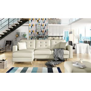 Coltar extensibil reversibil 3 locuri ELTAP, AsgL-05, Asgard, 248x162x93 cm, lemn/poliester, bej deschis imagine