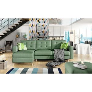 Coltar extensibil reversibil 3 locuri ELTAP, AsgL-08, Asgard, 248x162x93 cm, lemn/poliester, verde deschis imagine