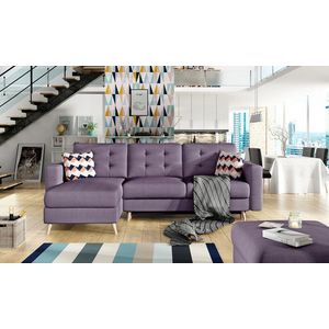 Coltar extensibil reversibil 3 locuri ELTAP, AsgL-10, Asgard, 248x162x93 cm, lemn/poliester, violet imagine