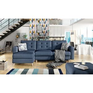 Coltar extensibil reversibil 3 locuri ELTAP, AsgL-11, Asgard, 248x162x93 cm, lemn/poliester, albastru imagine