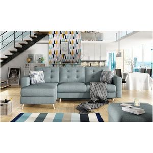 Coltar extensibil reversibil 3 locuri ELTAP, AsgL-16, Asgard, 248x162x93 cm, lemn/poliester, verde deschis imagine