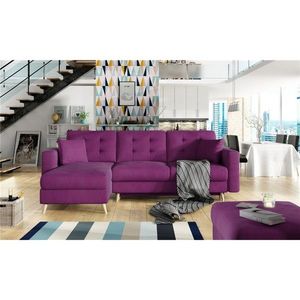 Coltar extensibil reversibil 3 locuri ELTAP, AsgL-20, Asgard, 248x162x93 cm, lemn/poliester, mov imagine