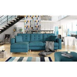 Coltar extensibil reversibil 3 locuri ELTAP, AsgL-21, Asgard, 248x162x93 cm, lemn/poliester, verde imagine