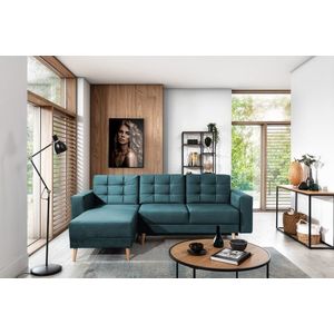 Coltar extensibil reversibil 3 locuri ELTAP, AsgL-60, Asgard, 248x162x93 cm, lemn/poliester, verde imagine