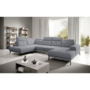 Coltar stanga 6 locuri ELTAP, LT-06PO, Bretan, 350x205x107 cm, lemn/poliester, gri imagine