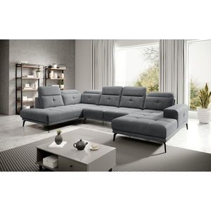 Coltar stanga 6 locuri ELTAP, LT-06SO, Bretan, 350x205x107 cm, lemn/poliester, gri inchis imagine
