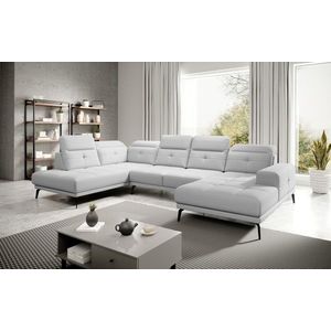 Coltar stanga 6 locuri ELTAP, LT-17SOF, Bretan, 350x205x107 cm, lemn/poliester, alb imagine