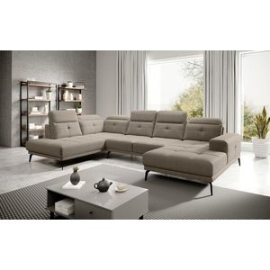 Coltar stanga 6 locuri ELTAP, LT-18VER, Bretan, 350x205x107 cm, lemn/poliester, bej inchis imagine