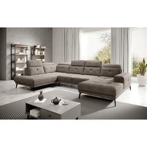 Coltar stanga 6 locuri ELTAP, LT-20MAR, Bretan, 350x205x107 cm, lemn/poliester, bej inchis imagine