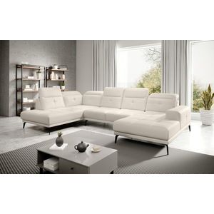 Coltar stanga 6 locuri ELTAP, LT-33SOF, Bretan, 350x205x107 cm, lemn/poliester, bej deschis imagine