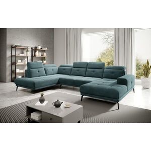 Coltar stanga 6 locuri ELTAP, LT-38LO, Bretan, 350x205x107 cm, lemn/poliester, verde imagine