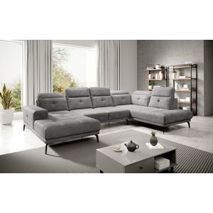 Coltar dreapta 6 locuri ELTAP, RT-03NU, Bretan, 350x205x107 cm, lemn/poliester, gri deschis imagine