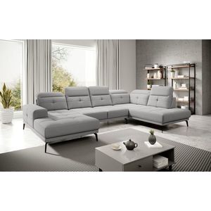Coltar dreapta 6 locuri ELTAP, RT-04GO, Bretan, 350x205x107 cm, lemn/poliester, gri deschis imagine