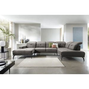 Coltar dreapta 6 locuri ELTAP, RT-04LO, Bretan, 350x205x107 cm, lemn/poliester, gri imagine