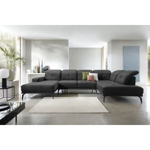 Coltar dreapta 6 locuri ELTAP, RT-06LO, Bretan, 350x205x107 cm, lemn/poliester, gri inchis imagine