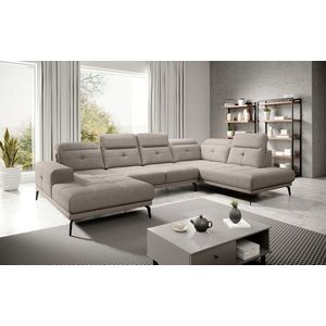 Coltar dreapta 6 locuri ELTAP, RT-07PO, Bretan, 350x205x107 cm, lemn/poliester, gri imagine