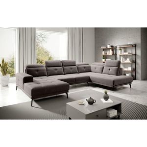 Coltar dreapta 6 locuri ELTAP, RT-07SAV, Bretan, 350x205x107 cm, lemn/poliester, gri imagine