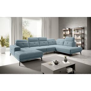 Coltar dreapta 6 locuri ELTAP, RT-100SAV, Bretan, 350x205x107 cm, lemn/poliester, albastru deschis imagine