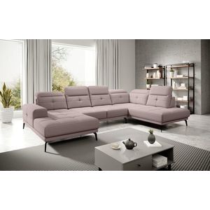 Coltar dreapta 6 locuri ELTAP, RT-101GO, Bretan, 350x205x107 cm, lemn/poliester, roz deschis imagine