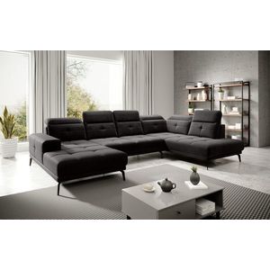 Coltar dreapta 6 locuri ELTAP, RT-10LU, Bretan, 350x205x107 cm, lemn/poliester, negru imagine