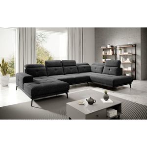 Coltar dreapta 6 locuri ELTAP, RT-10MAR, Bretan, 350x205x107 cm, lemn/poliester, negru imagine