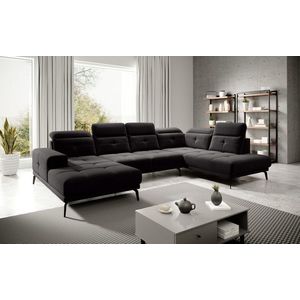 Coltar dreapta 6 locuri ELTAP, RT-10VE, Bretan, 350x205x107 cm, lemn/poliester, negru imagine