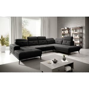Coltar dreapta 6 locuri ELTAP, RT-10VER, Bretan, 350x205x107 cm, lemn/poliester, negru imagine