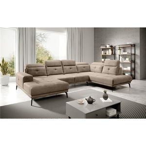 Coltar dreapta 6 locuri ELTAP, RT-20NU, Bretan, 350x205x107 cm, lemn/poliester, maro deschis imagine