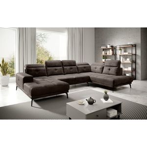 Coltar dreapta 6 locuri ELTAP, RT-22NU, Bretan, 350x205x107 cm, lemn/poliester, maro inchis imagine