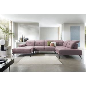 Coltar dreapta 6 locuri ELTAP, RT-24LO, Bretan, 350x205x107 cm, lemn/poliester, roz imagine