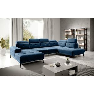 Coltar dreapta 6 locuri ELTAP, RT-40LU, Bretan, 350x205x107 cm, lemn/poliester, albastru inchis imagine